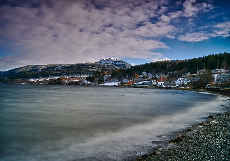 Norwegische Fjordlandschaft Langzeitbelichtung