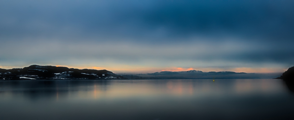 Trondheim Fjord Norwegen Sonnenuntergang langzeitbelichtung