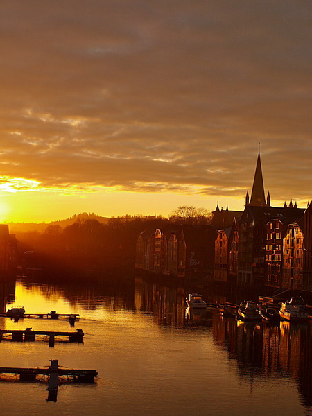 Sonnenuntergang in Trondheim