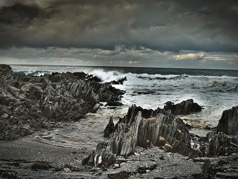 Strand in der Nähe von Berlevåg. Im Norden Norwegens.