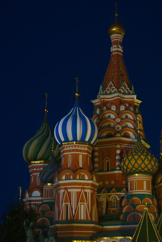 Basiliuskatedrale Moskau Nacht Transsib