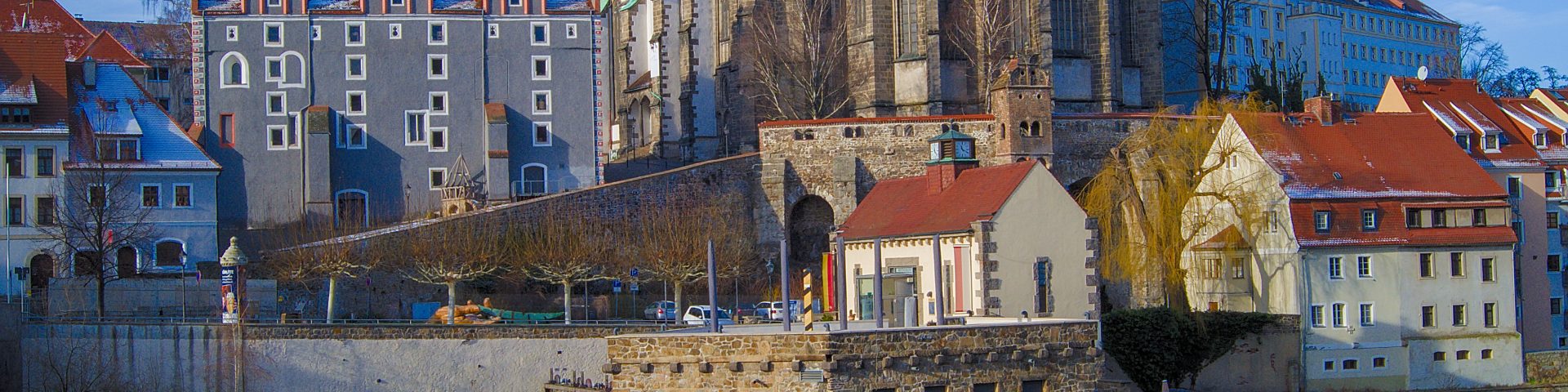 zurück in Deutschland Görlitz Görlitz mit Kindern Peterskirche gesehen von der polnischen Seite