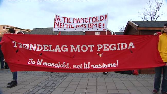 Demo gegen Pegida 2015 in Stjørdal Norwegen